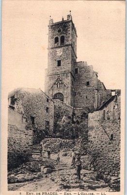 Old postcard 66 Prades circa eglise d eus