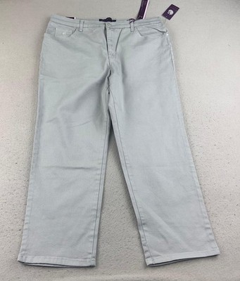 Gloria Vanderbilt Amanda Jeans Womens 18 Gray  Classic Rise Straight Trouser NWT