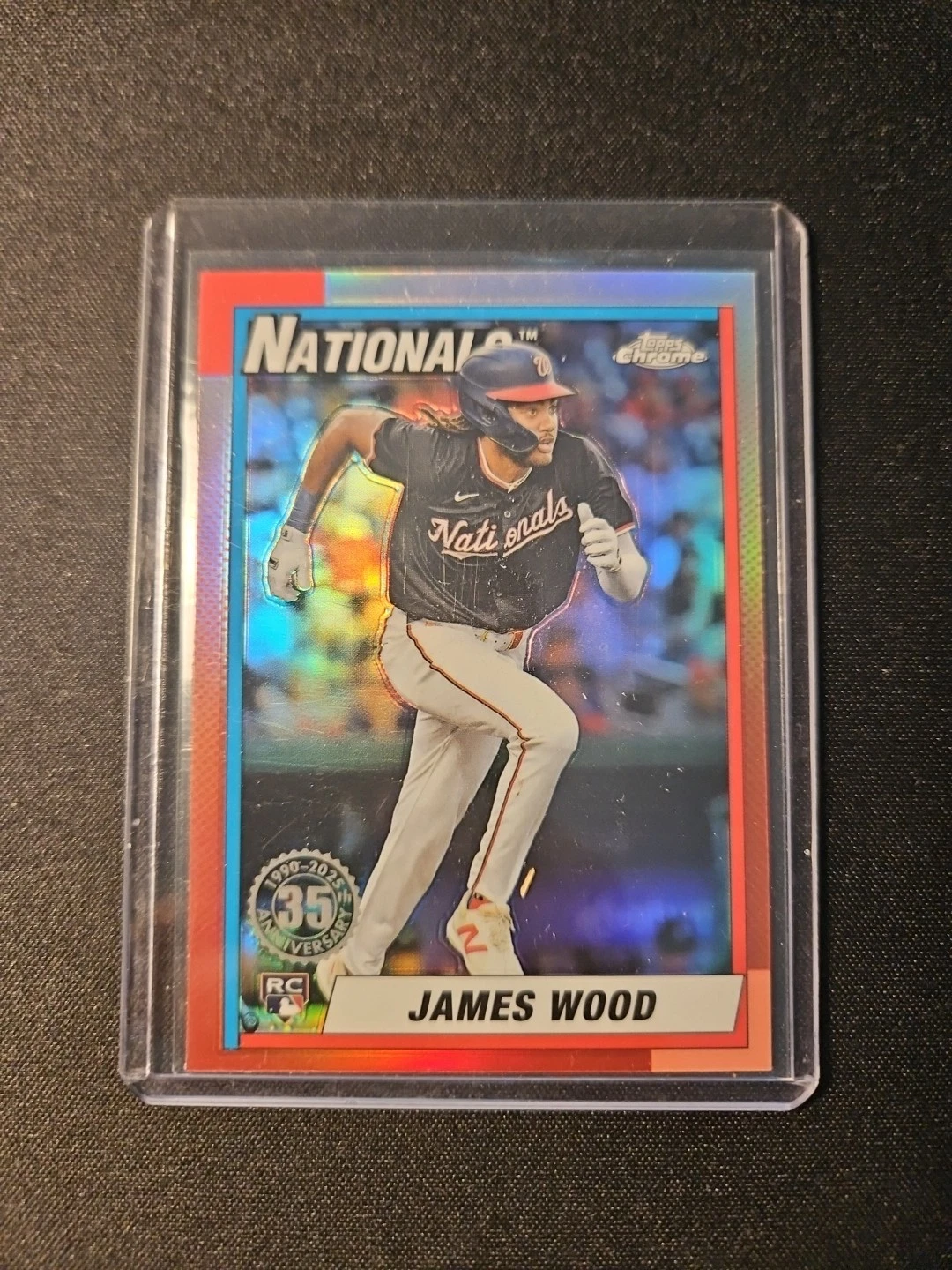 2025 Topps Chrome James Wood 35th Anniversary Rookie Refractor Nationals RC
