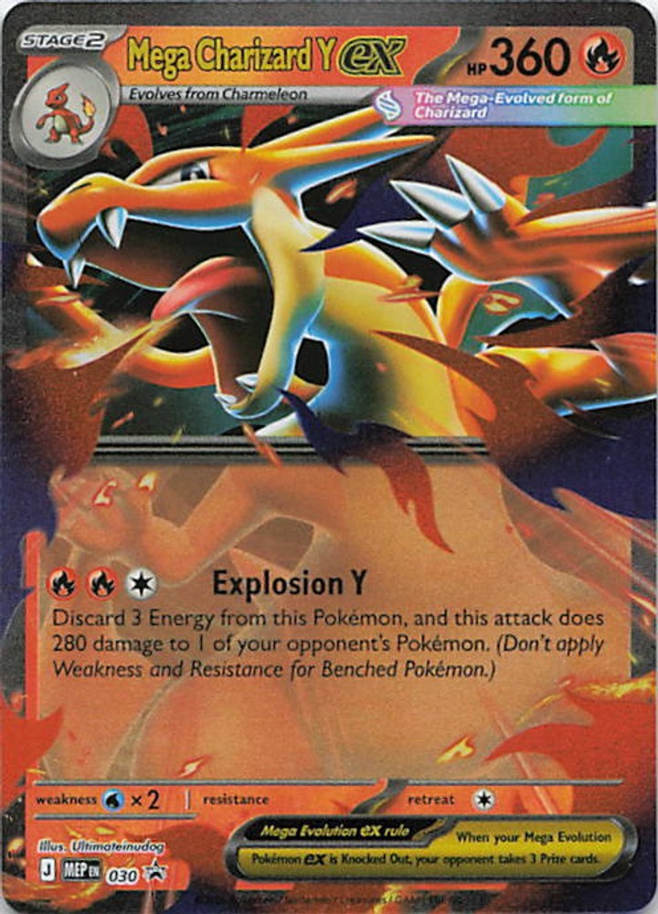 Mega Charizard Y ex MEP Holofoil 030 ME: Mega Evolution Promo NM
