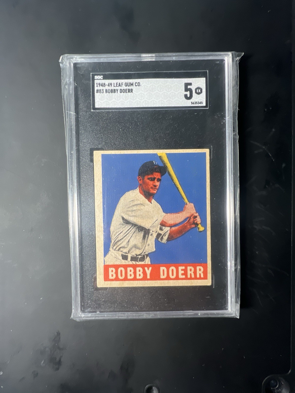 1948 Leaf Bobby Doerr #83 Boston Red Sox SGC 5 Rookie RC HOF Excellent EX