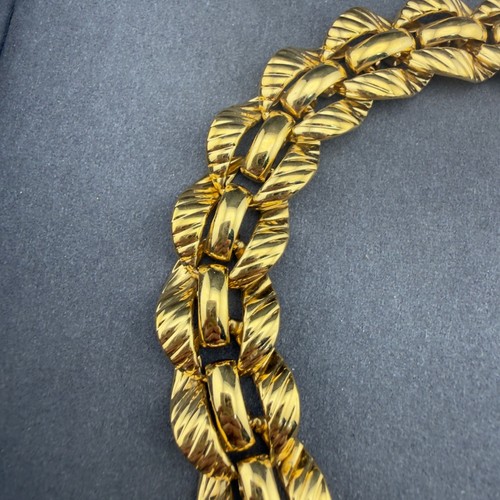 Monet Vintage Gold Tone Chunky Ribbed Link Statement Choker Necklace Retro 80s, $49.99 - Photo 3