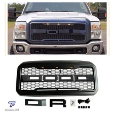 Front Raptor Style Grille For 2011-2016 F250 F350 F450 Super Duty Matte Black