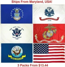 Wholesale Lot 3x5 USA + 5 Branches Military Set Flag Flags Banner LICENSED 100D