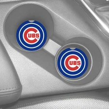CHICAGO CUBS SANDSTONE CAR COASTERS ABSORBENT SET (2)