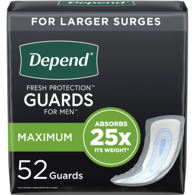 Depends Incontinence Guards/Incontinence Pads for Men/Bladder Control Pads, Maxi