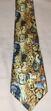 Men's Tie, 60 " Dog Theme, GUC, Handmade Silk Necktie, Beautiful 