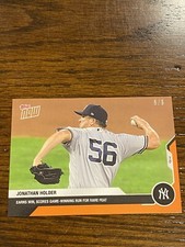2020 Topps Now Jonathan Holder Earns Win Game Winning Run #211 Yankees #5 /5 SP