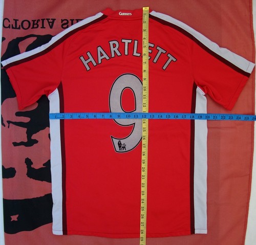 RED ARSENAL ENGLAND LONDON №9 HARTLETT HOME FOOTBALL SHIRT JERSEY NIKE MEDIUM - Picture 8 of 12