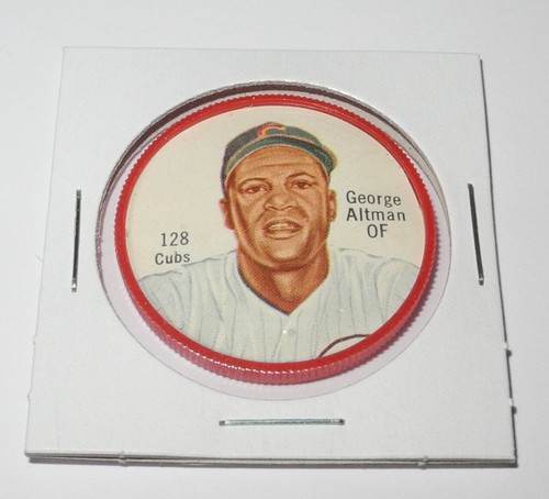 1962 Salada Tea Baseball Coin Pin #128 George Altman Chicago Cubs Near Mint