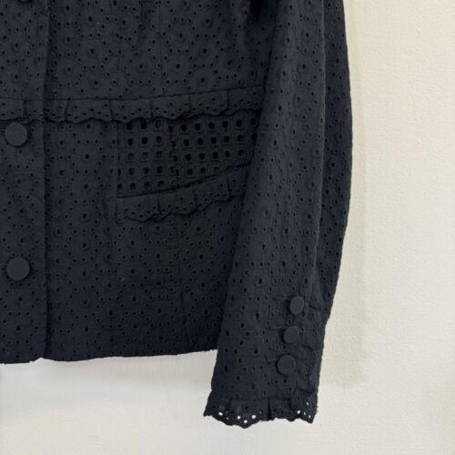 CABI Women’s Flamenco Jacket Size 12 Style 5293 Black Eyelet Lace Blazer - Picture 3 of 8
