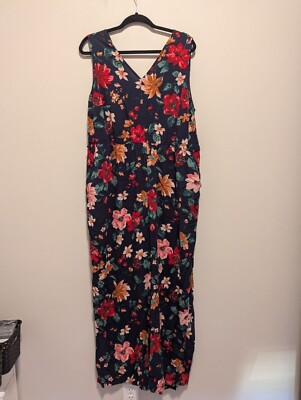 Old Navy Sleeveless Jumpsuit Navy Floral Plus size 2X