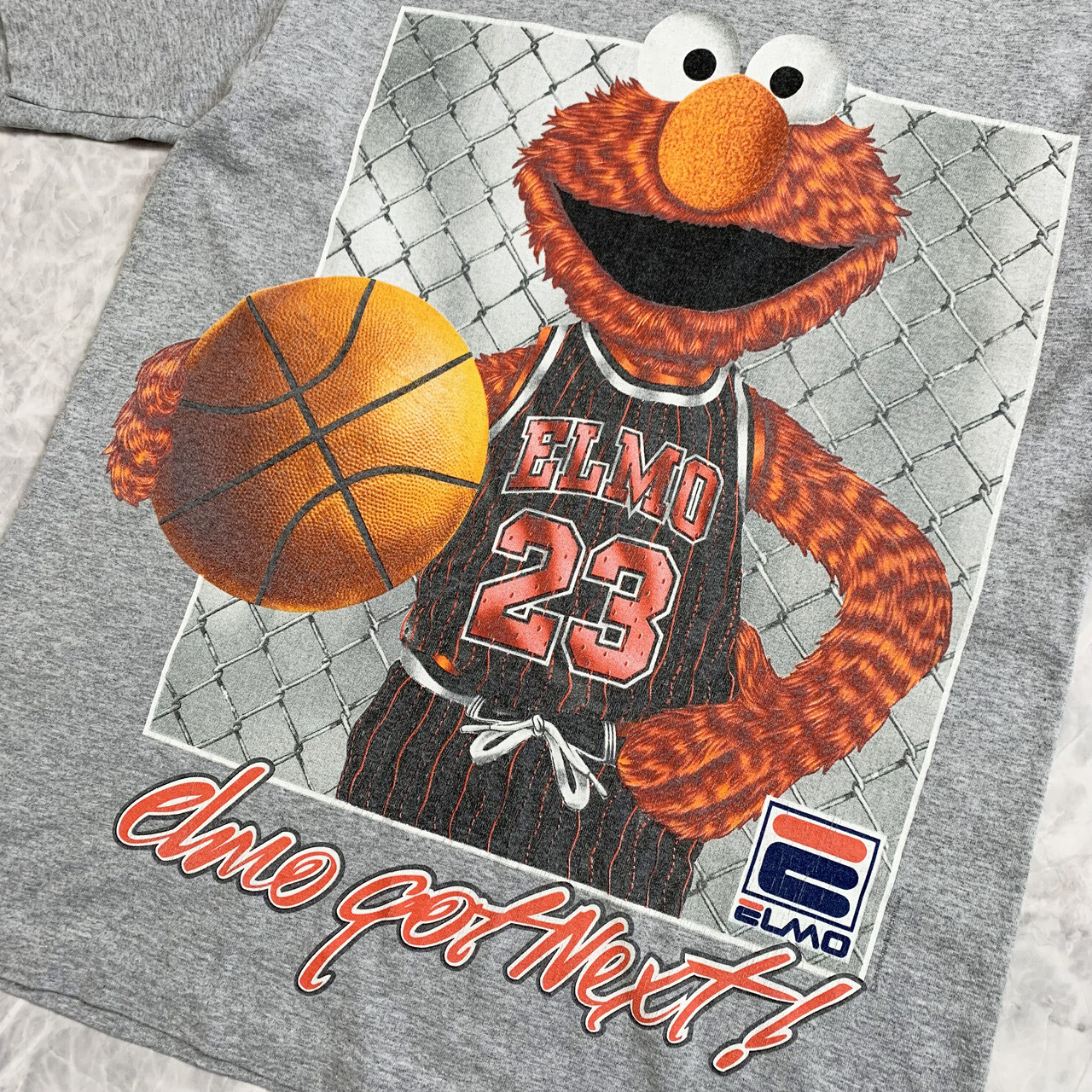 T SHIRT VINTAGE ANNI 90 ELMO GOT NEXT Sesame Street BASKETBALL FILA TAGLIA M