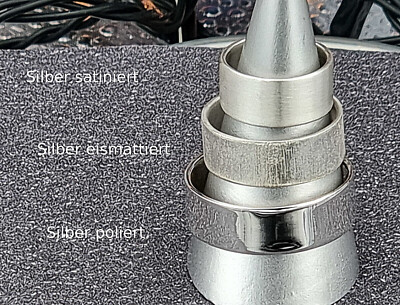 massiv Sterling Silber 925 Ring 8 mm breit poliert/satiniert/eismattiert