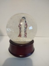 Vintage Musical Santa w/ Presents Snow Globe on Wood Base