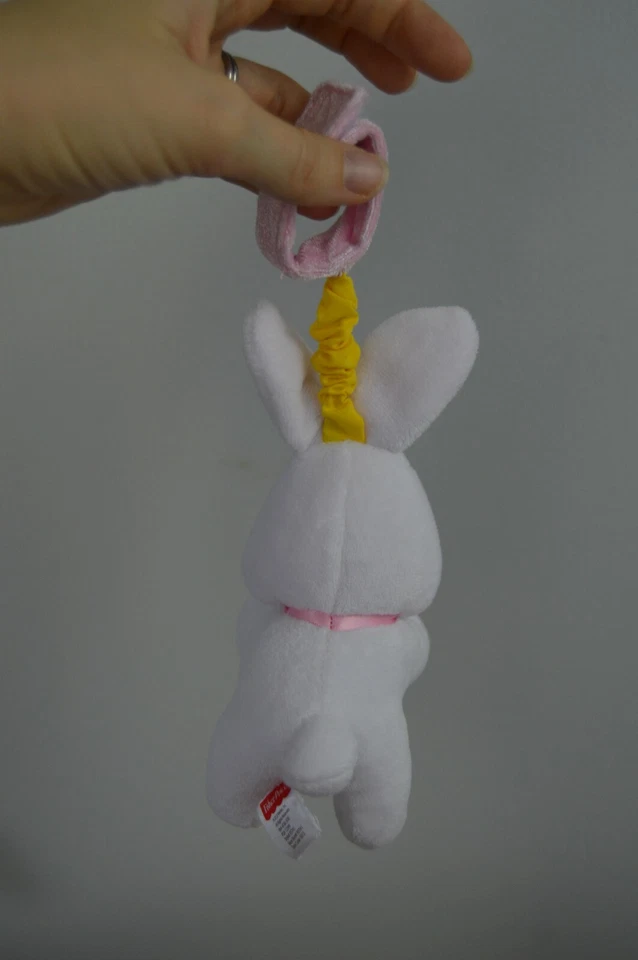 Fisher Price Conejo Blanco Peluche Juguete Sonajero Colgante Rosa Foto 4 de 4