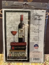 Design Works Red Wine Counted Cross Stitch Kit 6" x 14" Carol Robinson NEW