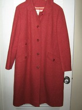 Pendleton Womens Size 12 100 Virgin Wool Solid red Coat Long Coat USA
