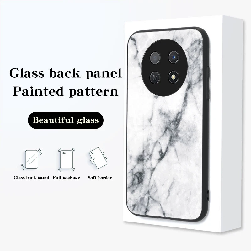 Funda protectora de pantalla de vidrio templado mármol a prueba de golpes para Huawei Nova Y91 Foto 4 de 4