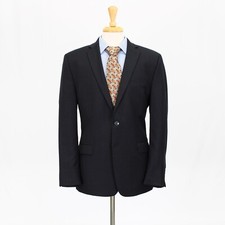 Calvin Klein 40R Gray Wool Solid Two Button Sport Coat Blazer Jacket