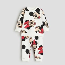 18M Mickey Minnie Mouse Baby Pajamas Longsleeve Sweatpants Lounge Set