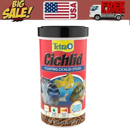 Cichlid Floating Cichlid Sticks Fish Food, Nutritionally Balanced Diet 5.65 oz