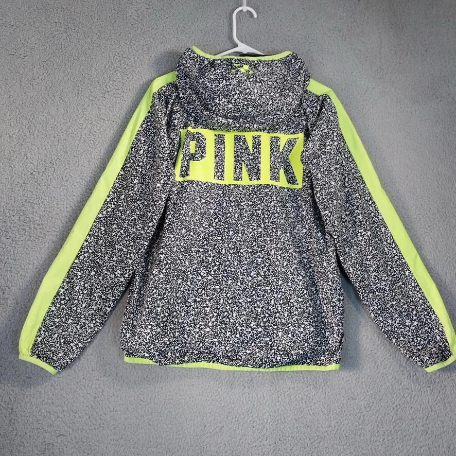 UNDERCOVER Giacca rosa Victoria Secret donna XS S nera giacca a vento zip cappuccio