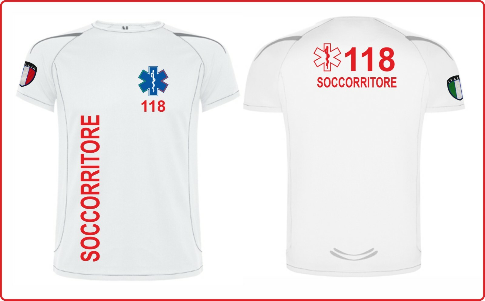 ALTRA T shirt tecnica alta visibilità Soccorritore 118 inserti rifrangenti Esculapio