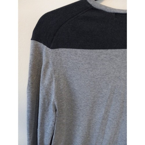Banana Republic Sweater Mens Medium V-neck Sweater Grey With Black Pullover - Picture 8 of 12