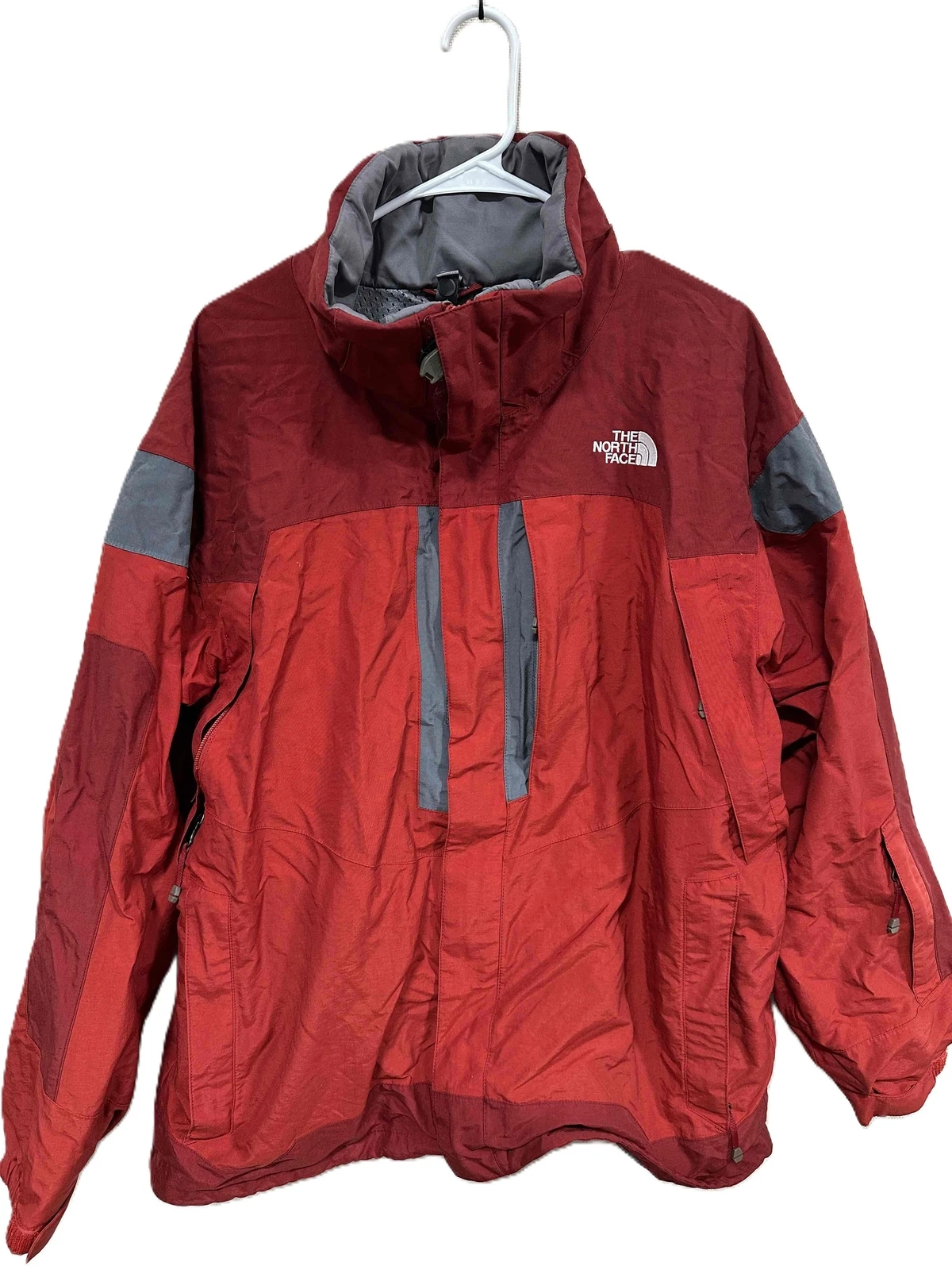 The North Face Red HyVent Coat Multiple Pockets Liner Full Zip Jacket Large