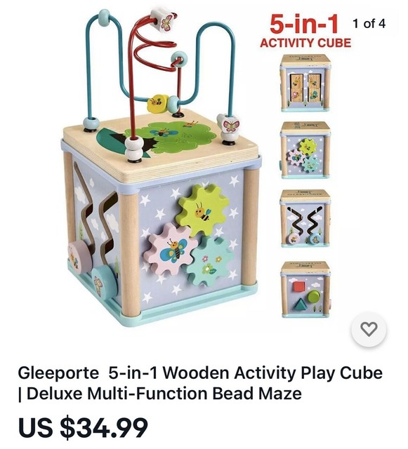 deluxe wooden activity cube