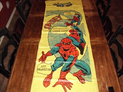 VINTAGE SPIDER-MAN INFLATABLE SPIDY GIANT 6 FT. POOL MAT MARVEL RARE NEW 1977
