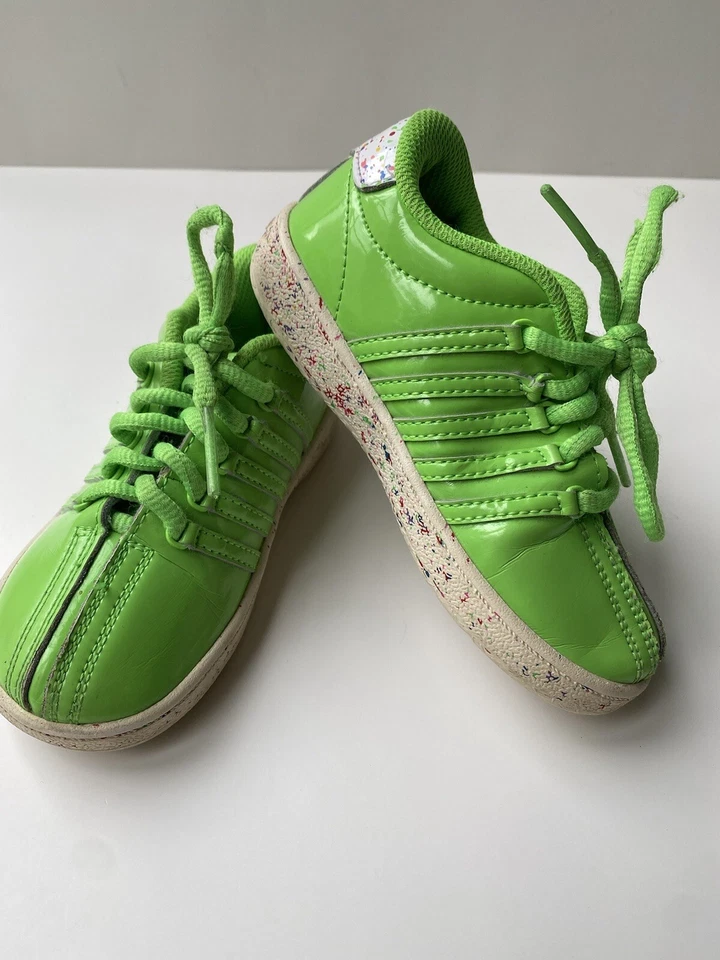 Zapatos para niños K-Swiss talla 10 verde confeti zapatillas verde lima clásicos charol zapatos Foto 3 de 4