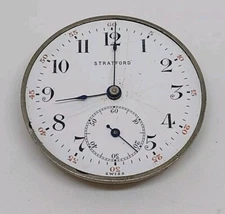 Vintage Stratford Langendorf Watch Co. Swiss 7J Pocket Watch Movement For Repair