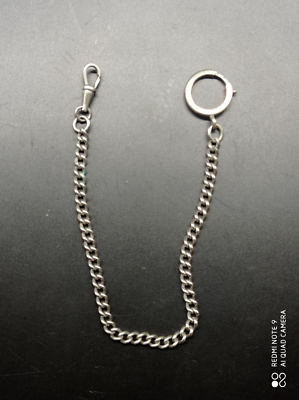 Châtelaine Pour Montre De Poche (gousset) - Longueur 27.5 Cm - Métal Maille Gourmette - Occasion