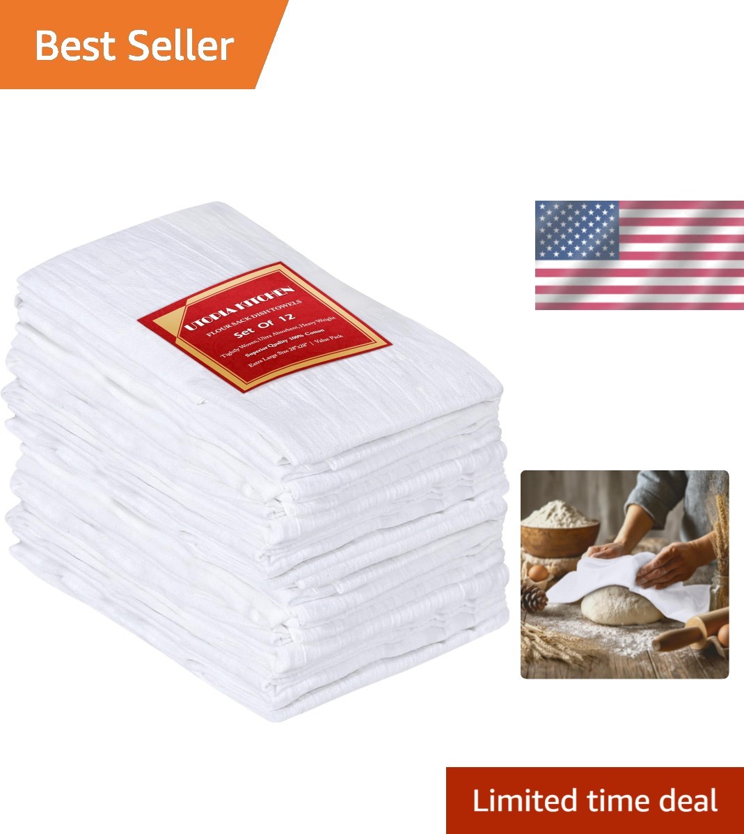 S [12 Pack - 28 X 28 Inch] 100% Cotton Tea