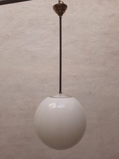 Lampadadario a palla sfera con vetro opalino, anni '30
