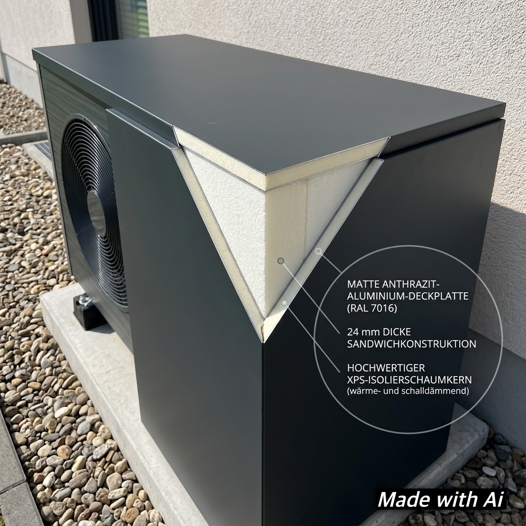 Alu Sandwichplatte Alu-Sandwichplatte 24 Mm – Weiß Oder Schwarz, Als Fenster- Oder Türfüllung, XPS-Kern, 500 X 500 Mm, Wunschzuschnitt Möglich
