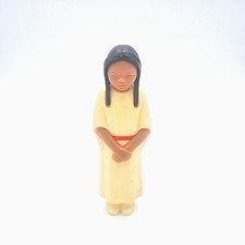 Vintage St. Labre Indian School Celluloid Native American Girl Figure Doll 5"