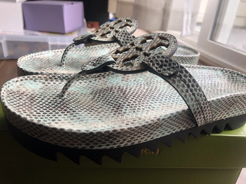 New Tory Burch Miller Cloud Lug Leather Sandals M - Picture 10 of 11
