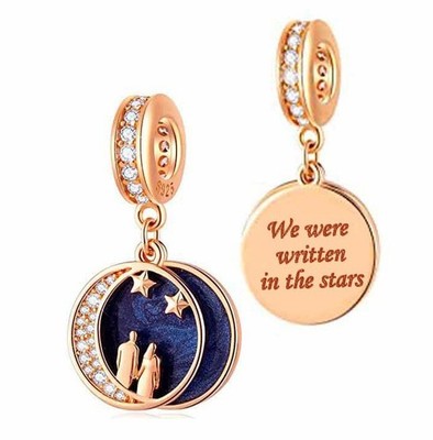 WE WERE WRITTEN IN THE STARS LOVE CHARM   ECHT 925 STERLING SILBER