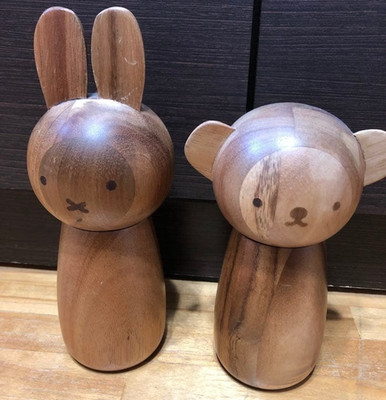 Miffy ＆ Boris Studio Clip Collaboration Wooden Manual Pepper Mill Set of 2 2022