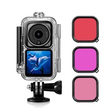 60M Waterproof Diving Housing Shell Case Lens Filter Kit for DJI Action 2 Camera