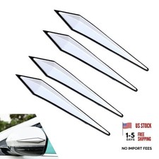 4PCS Car Door Edge Guard Protector, PVC Rearview Anti-Collision Bumper White