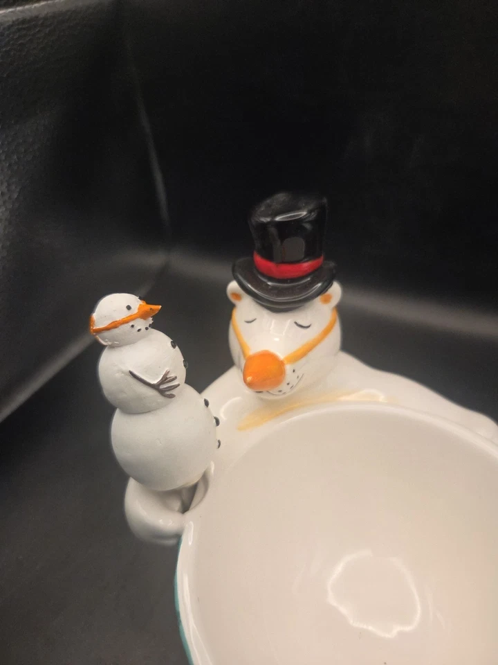 Juego de cuencos de salsa Maret Polar Pals con esparcidor de bastones de caramelo Muñeco de nieve de Boston Warehouse Foto 2 de 4