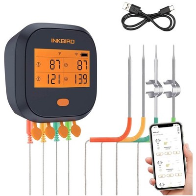 IBBQ-4T WiFi Meat Thermometer, 4 Probes, Rechargeable