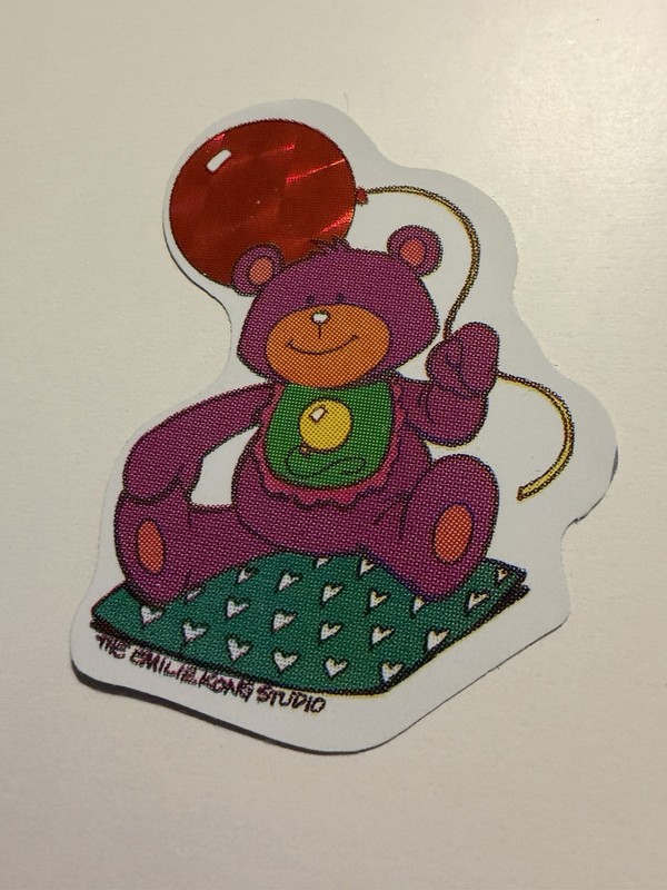 VINTAGE Sticker Emilie Kong Studios  Vending Machine Bear Balloon
