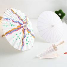 White Color Paper Decorative Umbrella Parasol School Decor Photo Prop 30cm 
