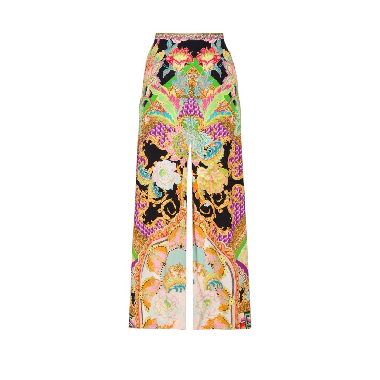Camilla Silk Crepe de Chine Pants Women Small Crystal Embellished Printed NWT