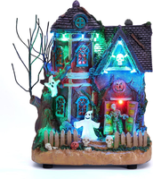 Valery Madelyn 20Cm Halloween Deko Spukhaus Mit LED Licht Und Horror Musik